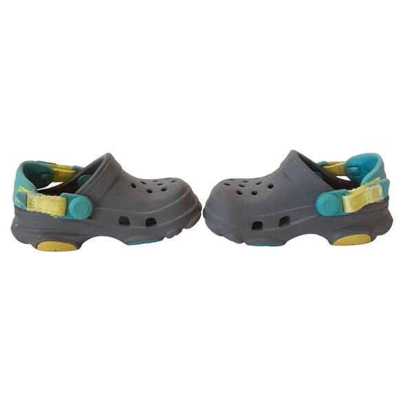 Crocs Clogs All Terrain Kids Water Shoes Gray Back Strap Toddler 4C Summer - Picture 6 of 10